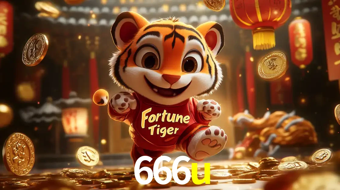 O alegre personagem do Fortune Tiger correndo sobre um caminho de moedas de ouro, simbolizando os grandes prêmios e a diversão do popular jogo de slot do 666u.